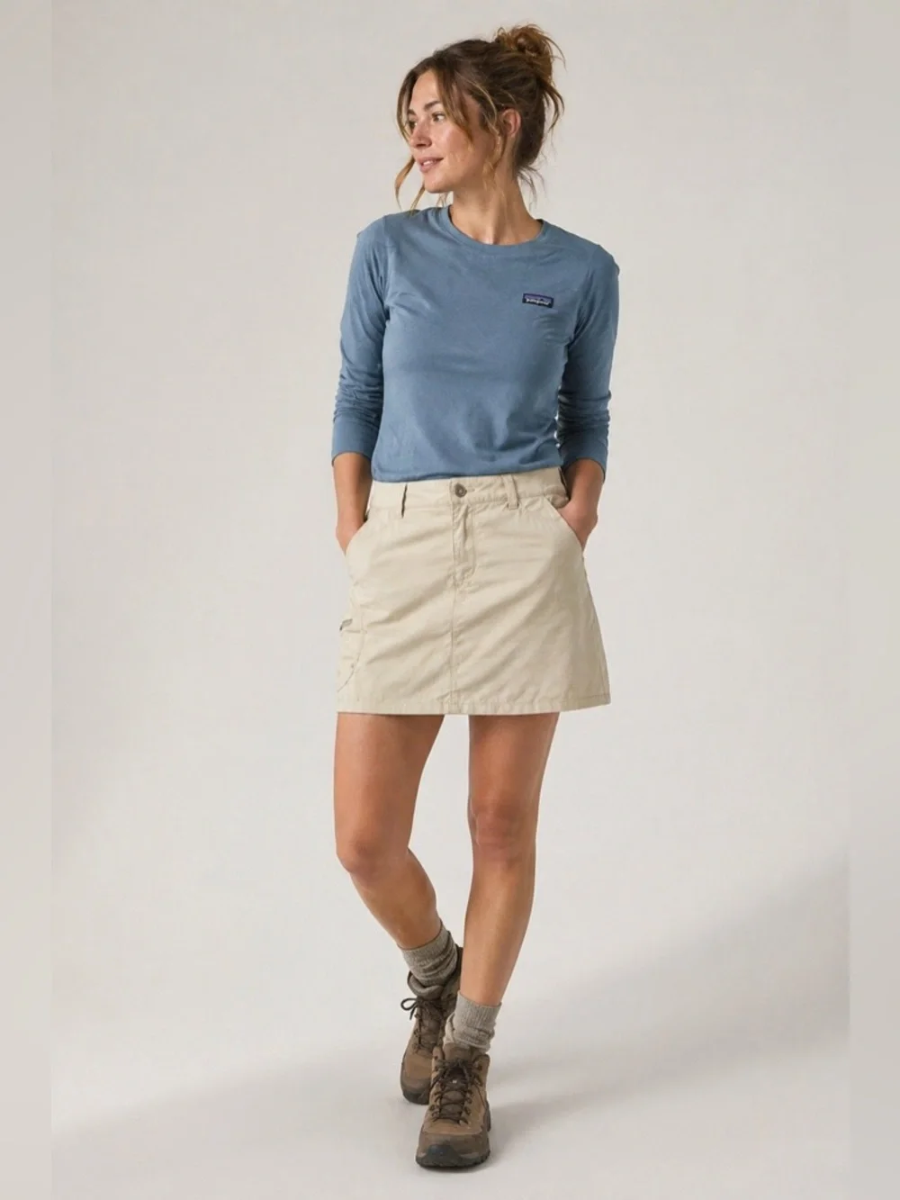Patagonia Hiking Skirt Womens 2 Tan Outdoor Trail Utility Skirt